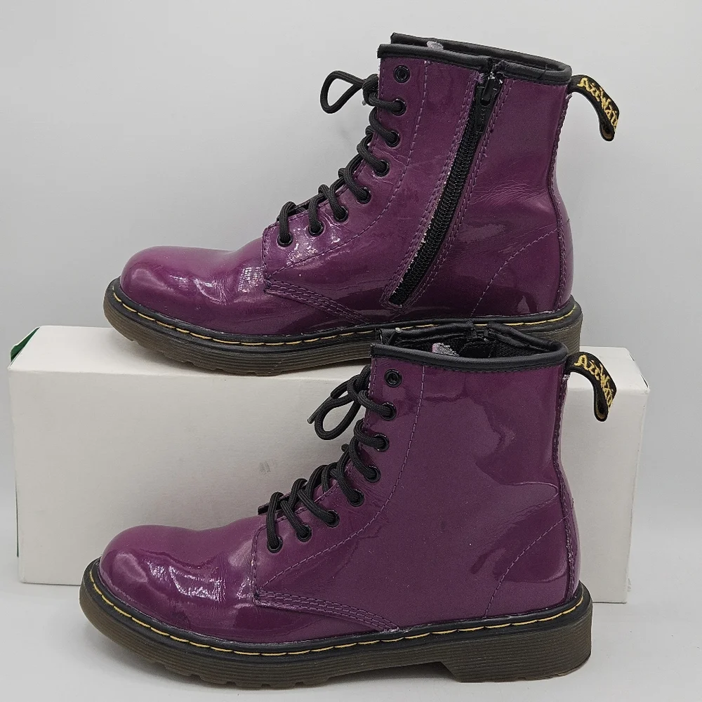 Dr Marten Purple Delaey Combat Boots Size 3